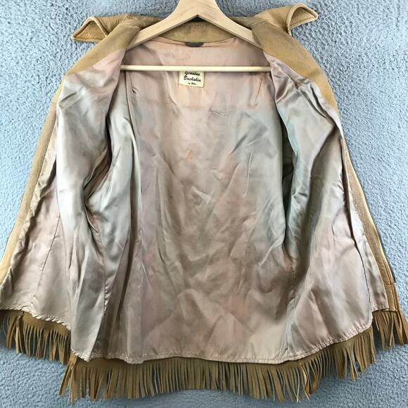 Vintage Genuine Buckskin 1970’s Rugged Fringe Buckskin Jacket M - Picture 3 of 11